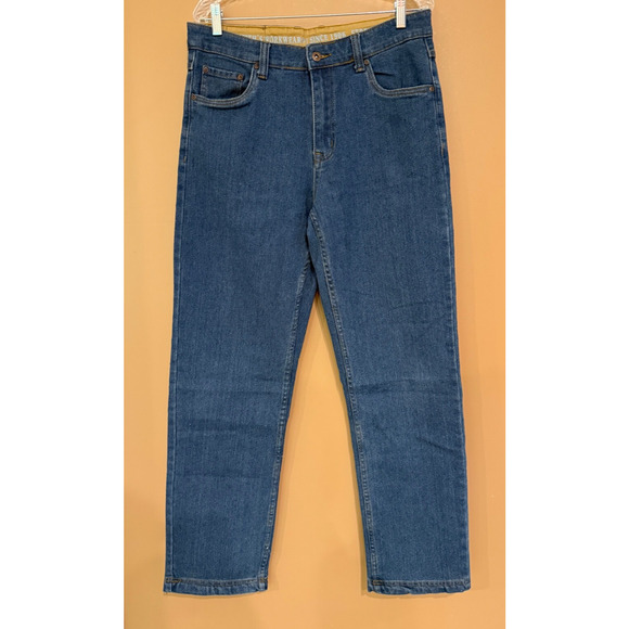 Smiths Workwear Jeans Mens 34x34 Stretch Relaxed Medium Wash Blue Denim - Picture 2 of 6